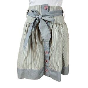 Lux Urban Outfitters Peplum Button Front Skirt NWT Size 11 Green Stripe